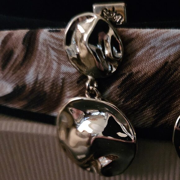 NWT WHBM GOLD TONED DANGLE PIERCED EARRINGS with SECURE and STYLISH LIFTER BACKS - Picture 10 of 15